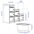 TROFAST Storage combination with boxes, grey/dark grey, 99x44x94 cm