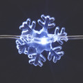 LED Lighting Chain 20 LED, snowflake, copper, cool white