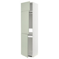 METOD High cab f fridge/freezer w 3 doors, white/Stensund light green, 60x60x240 cm