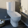 GoodHome Close-coupled Rimless Toilet with Soft Close Seat Cavally Slim 3/6L, horizontal