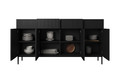 Cabinet with 4 Doors & 4 Drawers Nicole 200cm, matt black, black legs