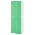 SMÅSTAD / PLATSA Wardrobe, white green/with 2 clothes rails, 60x57x181 cm