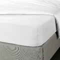 BRUKSVARA Fitted sheet, white, 140x200 cm