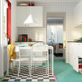 VIHALS / VIHALS Table and 4 chairs, white/white, 84/120x74 cm