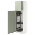 METOD High cabinet with cleaning interior, white/Stensund light green, 60x60x200 cm