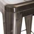 Bar Stool with Backrest Paris 66cm, metallic