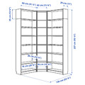 BILLY Bookcase corner comb w ext units, brown walnut effect, 136/136x28x237 cm