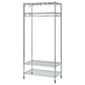 OMAR Shelving unit with clothes rail, galvanised, 92x50x201 cm