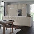 METOD High cabinet with shelves/2 doors, white/Upplöv matt dark beige, 60x60x220 cm