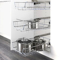 METOD High cabinet w shelves/wire basket, white/Askersund light ash effect, 60x60x200 cm