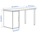 LAGKAPTEN / ALEX Desk, white, 140x60 cm