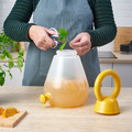 PILLERSTARR Jar with tap, transparent bright yellow, 4 l