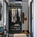 PAX / FYRUDDEN Wardrobe combination, dark grey/blue, 100x60x201 cm