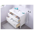HEMNES / RÄTTVIKEN Wash-stand with 2 drawers, white, Runskär tap, 102x49x89 cm