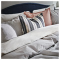 KORALLBUSKE Cushion cover, light beige/anthracite, 50x50 cm