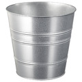 SOCKER Plant pot, in/outdoor galvanised, galvanised, 24 cm