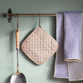 VÄLVÅRDAD Pot holder, beige, 19x19 cm