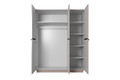 Wardrobe Nicole 150 cm, antique pink, black handles