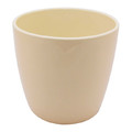 GoodHome Plant Pot Cover Emi 11cm, vanilla