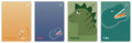 Notebook A5 16 Pages Squared UV Dinosaurs 20pcs, assorted
