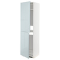 METOD High cabinet for fridge/freezer, white/Kallarp light grey-blue, 60x60x220 cm