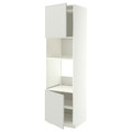 METOD Hi cb f oven/micro w 2 drs/shelves, white/Aspudden light grey, 60x60x220 cm