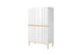 High Cabinet Sideboard Nicole, matt white, gold legs