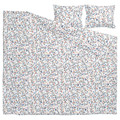 BRUDKRUSBÄR Duvet cover and 2 pillowcases, white multicolour/floral pattern, 200x200/50x60 cm