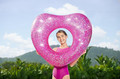 Bestway Inflatable Swim Ring Heart Glitter 91cm 10+