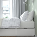 NORDLI Bed frame with storage and mattress, white/Valevåg extra firm, 140x200 cm