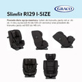 Graco 2in1 Convertible Car Seat SlimFit R129 Iron 40-145cm / 0-12y