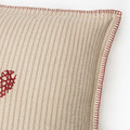MÄVINN Cushion cover, beige red/heart, 50x50 cm