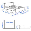 MALM Bed frame, high, w 2 storage boxes, white, 180x200 cm