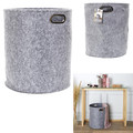 Felt Boxes Set of 2pcs, round, grey