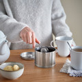 BETTHAJ Tin with lid, for coffee/tea/silver-colour, 0.6 l