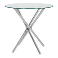 Dining Table Ufo 90cm, transparent/chrome