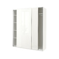 PAX / HASVIK Wardrobe, white/high-gloss/white, 200x66x236 cm