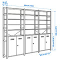 IVAR 3 sections/cabinet/shelves, pine/white, 259x30x226 cm