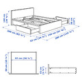 MALM Bed frame, high, w 4 storage boxes, white, Lönset, 140x200 cm