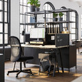 TROTTEN Cabinet with sliding doors, anthracite, 80x55x180 cm