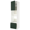 METOD / MAXIMERA Hi cab f ov/combi ov w dr/2 drwrs, white/Havstorp deep green, 60x60x240 cm