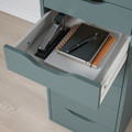 ALEX Drawer unit with 9 drawers, grey-turquoise, 36x116 cm