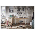 LINNMON / KRILLE Desk, white stained oak effect/white, 100x60 cm