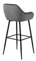 Bar Stool with Backrest Brooke VIC, grey