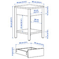 TONSTAD Bedroom furniture, set of 3, incl bed storage/off-white, Standard Double
