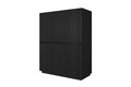 Wardrobe Nicole 150 cm, matt black, black handles