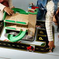 LILLABO 4-piece vehicle set, sports car/school bus recycling truck/police car/multicolour