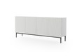 Four-Door Cabinet Nicole 200cm, matt white, black legs