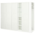 PAX / TYSSEDAL Wardrobe combination, white white/white, 255x60x201 cm