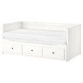 HEMNES Day-bed frame with 3 drawers, white, 80x200 cm